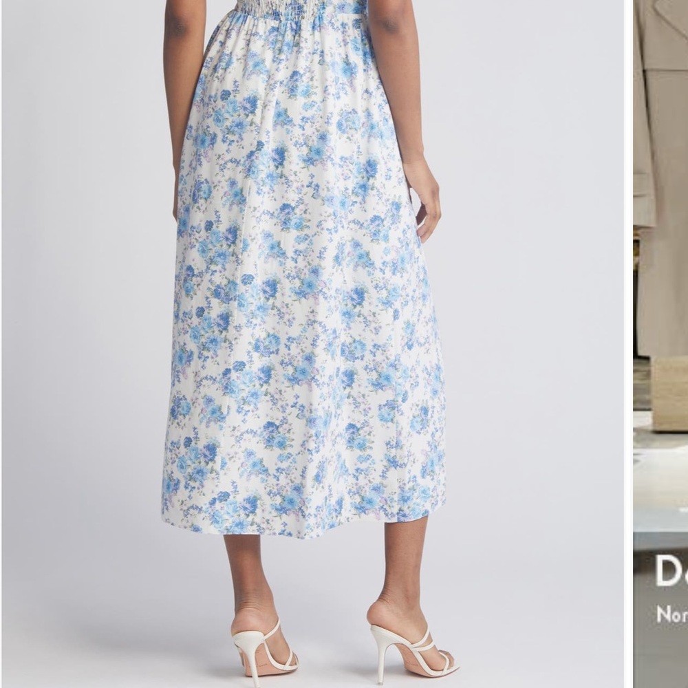 Charles Henry Blue Floral Pattern Dress - Picture 8 of 12